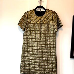 Anna Sui Gold Quilted Mini Dress